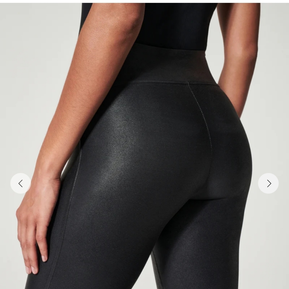 Spanx Faux Leather Leggings Pants Grunge Alt Fairy Goth Minimalist Sz M image 3